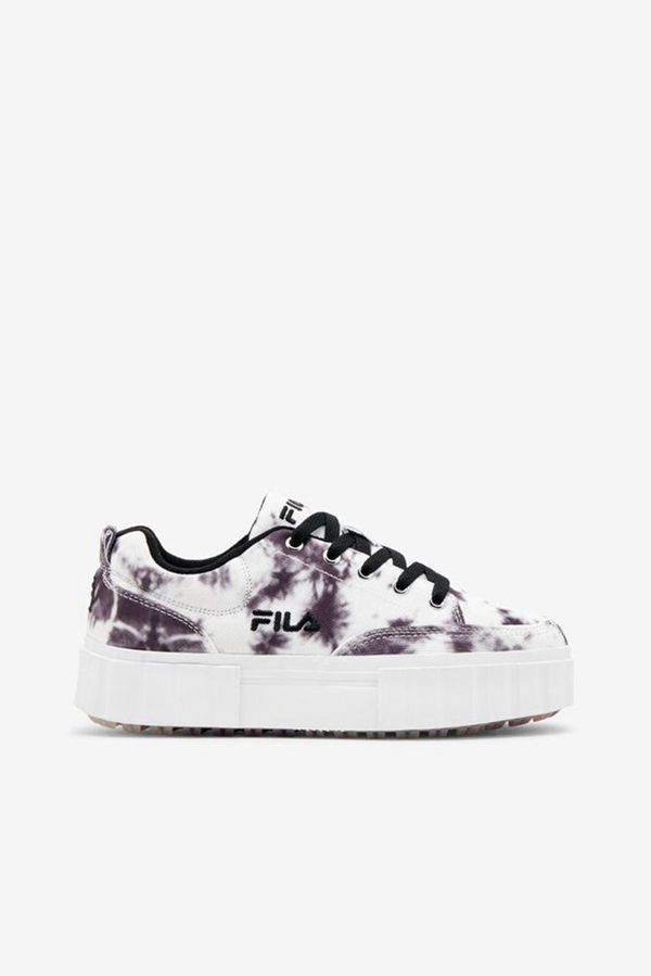 Zapatillas Fila Mujer Negras / Blancas - Sandblast Low Dark Tie Dye - España 250864ILB